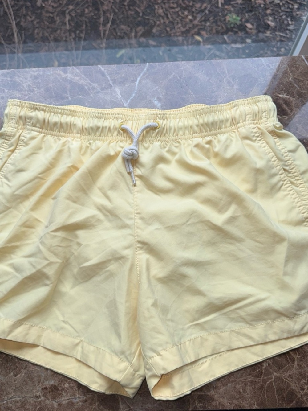 H&M Men’s Light Yellow Swim Trunks with Drawstring
